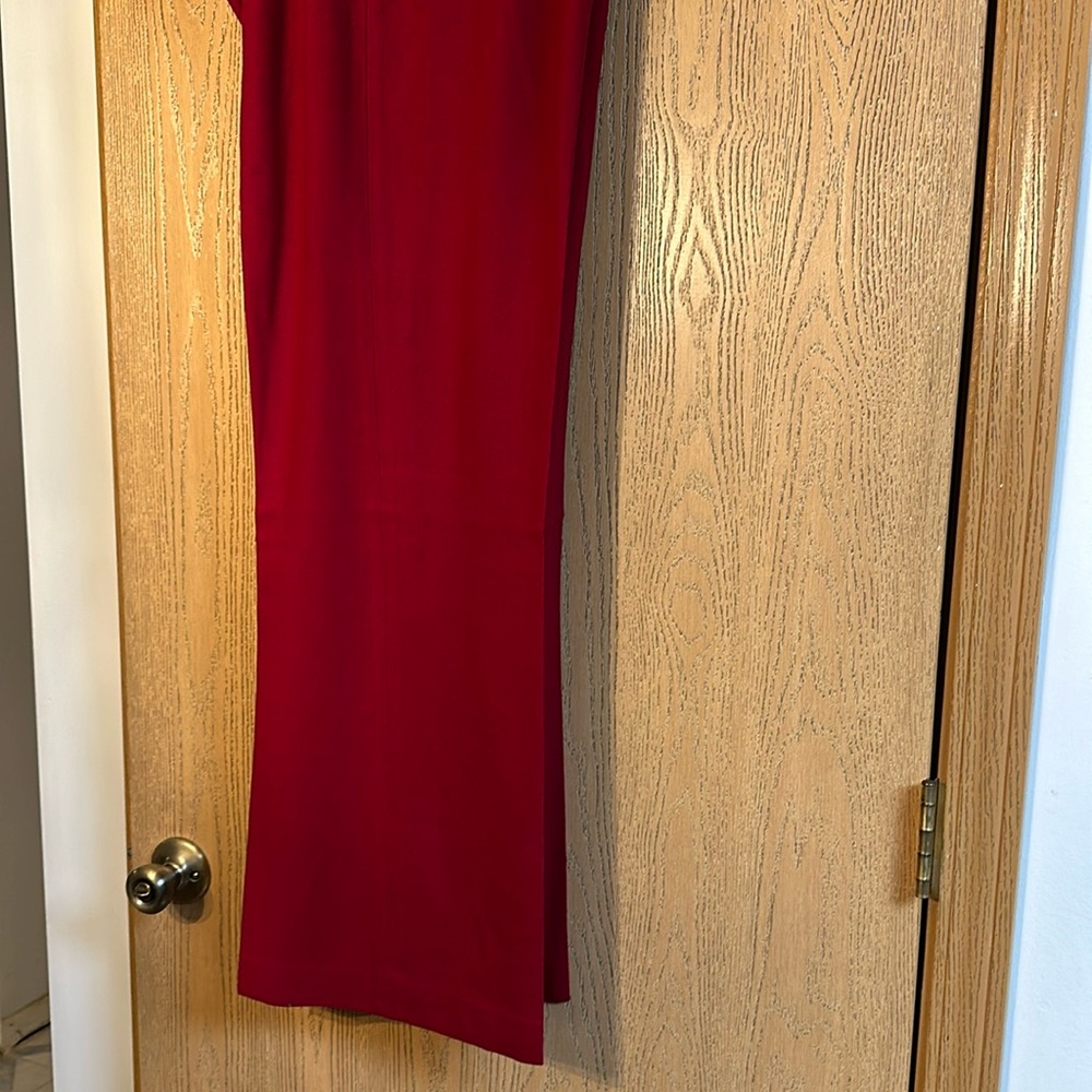 Harvard Bernard red wool pants front zipper.